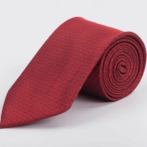 Кликните для увеличения изображения Аренда красного галстука с узором для мужских костюмов