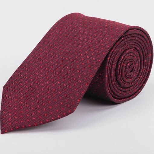 Кликните для увеличения изображения Аренда бордового галстука с узором для мужского костюма