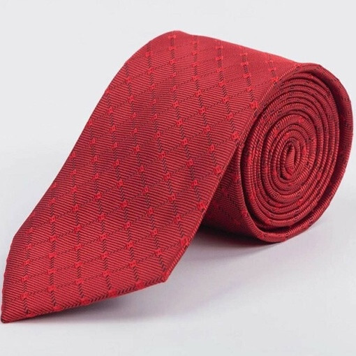 Кликните для увеличения изображения Аренда красного галстука в клетку для мужских костюмов