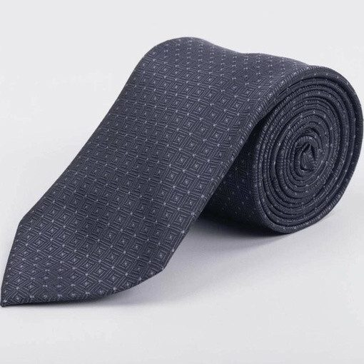 Кликните для увеличения изображения Прокат серого галстука с узором для мужского костюма