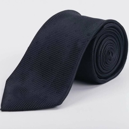 Кликните для увеличения изображения Прокат черного однотонного галстука с узором для мужского костюма