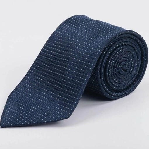 Кликните для увеличения изображения Прокат синего галстука с мелким голубым узором для мужского костюма