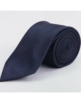 Прокат синего галстука с красным узором для мужского костюма, изображение 1