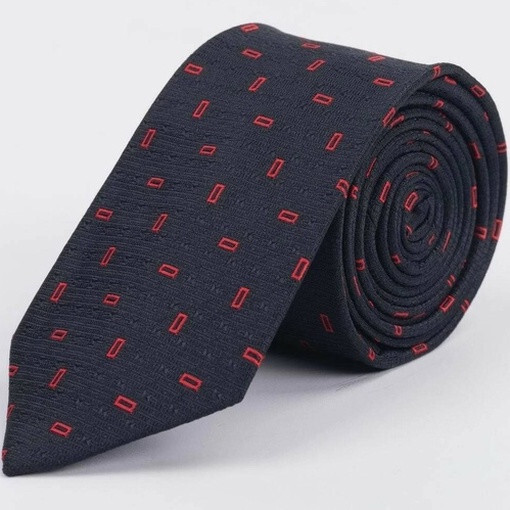 Кликните для увеличения изображения Прокат черного галстука с красным узором для мужских костюмов