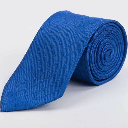 Кликните для увеличения изображения Прокат синего галстука в клетку для мужских костюмов