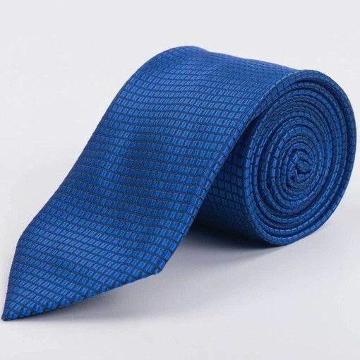 Кликните для увеличения изображения Прокат синего галстука в мелкую клетку для мужских костюмов