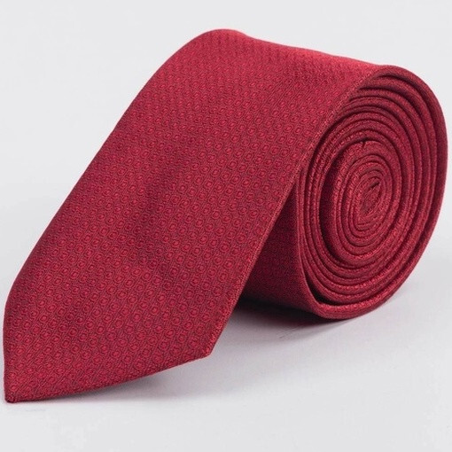 Кликните для увеличения изображения Аренда галстука бордового цвета с фактурным узором для мужского костюма