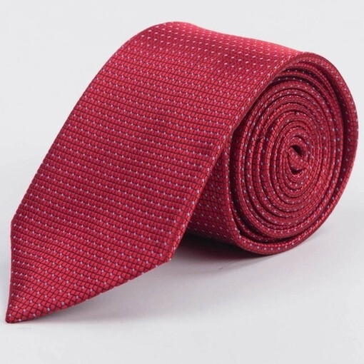 Кликните для увеличения изображения Аренда галстука бордового цвета с белым фактурным узором для мужского костюма