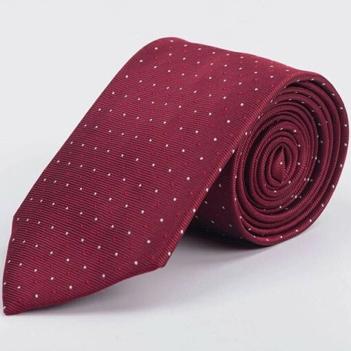 Кликните для увеличения изображения Аренда галстука бордового цвета в мелкий разноцветны узор для мужских костюмов