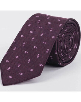 Прокат галстука бордового цвета с прямоугольным узором для мужских костюмов, изображение 1