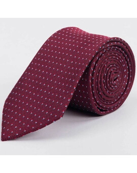 Прокат галстука бордового цвета с двухцветным узором для мужского костюма, изображение 1