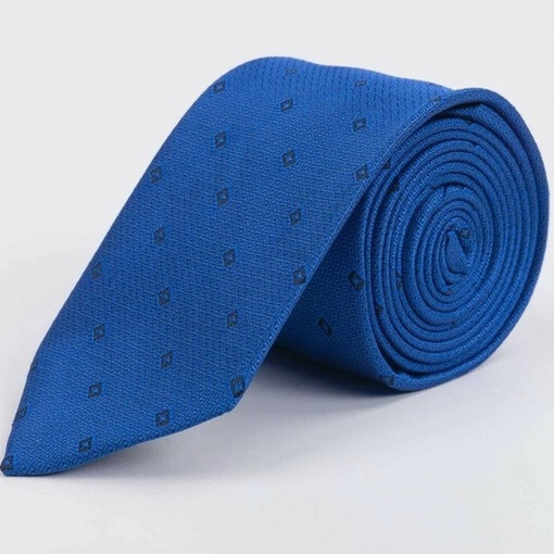 Кликните для увеличения изображения Прокат галстука синего цвета с редким ромбовидным узором для мужских костюмов