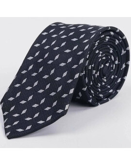 Прокат галстука черного цвета с белым узором для мужских костюмов, изображение 1