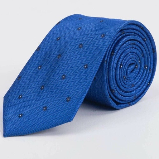 Кликните для увеличения изображения Синий галстук напрокат с цветочным узором для мужского костюма