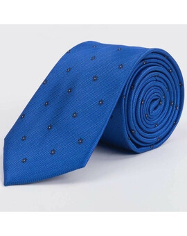 Синий галстук напрокат с цветочным узором для мужского костюма, изображение 1