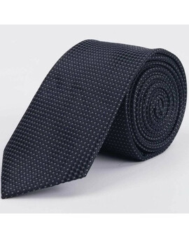 Черный галстук напрокат с мелким белым точечным узором для мужских костюмов, изображение 1