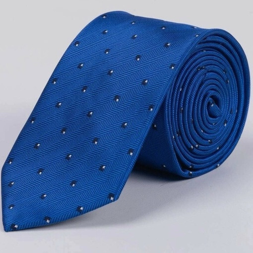 Кликните для увеличения изображения Синий галстук в полоску напрокат с двухцветным узором для мужского костюма