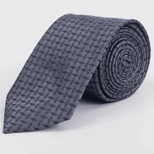 Кликните для увеличения изображения Серый галстук напрокат с узором и белыми точечными вставками для мужских костюмов