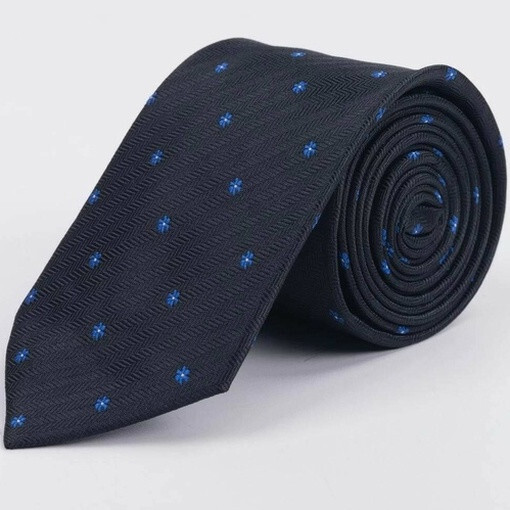 Кликните для увеличения изображения Черный галстук напрокат с синим цветочным узором для мужских костюмов