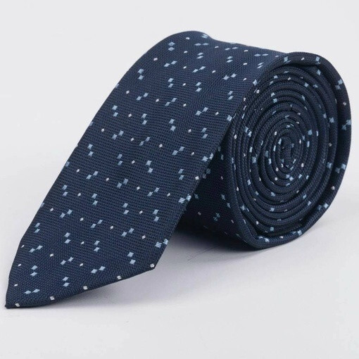 Кликните для увеличения изображения Галстук напрокат синего цвета с двумя видами узоров квадратной формы для мужского костюма