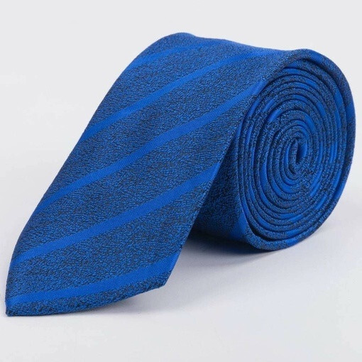 Кликните для увеличения изображения Галстук напрокат с текстурой синего цвета в полоску для мужских костюмов