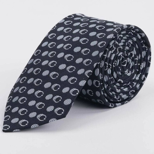 Кликните для увеличения изображения Серый галстук в аренду с круговым белым узором для мужского костюма