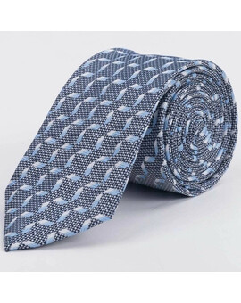 Фактурный галстук голубого цвета в аренду с непересеченной клеткой для мужского костюма, изображение 1