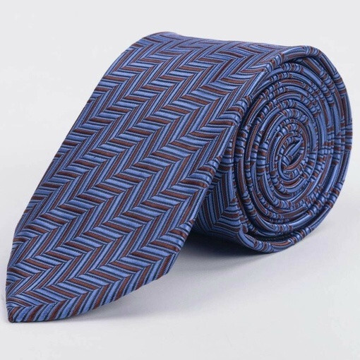 Кликните для увеличения изображения Сиреневый галстук в аренду с коричневым узором в елку для мужских костюмов