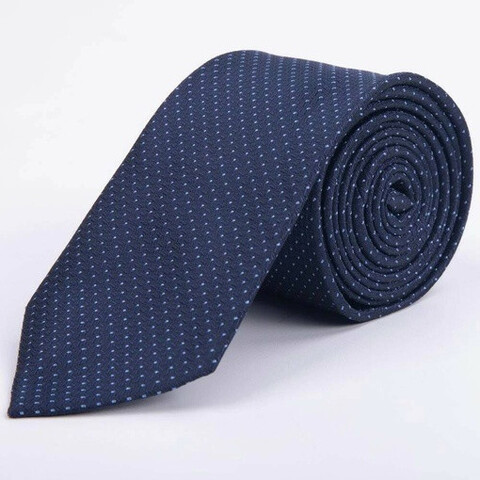 Аренда фактурного синего галстука с точечным структурированным голубым узором для мужского костюма