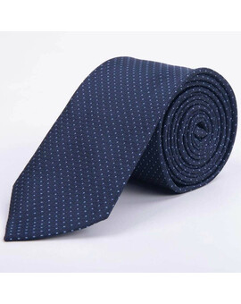 Аренда фактурного синего галстука с точечным структурированным голубым узором для мужского костюма, изображение 1