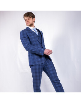 Прокат мужского костюма в синюю клетку, изображение 1