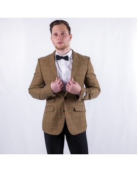 Аренда мужского пиджака табачного цвета в широкую клетку, изображение 1