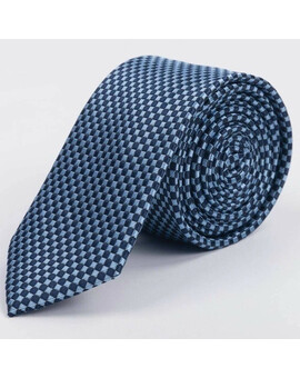 Аренда голубого галстука с мелким шахматным узором для мужских костюмов, изображение 1