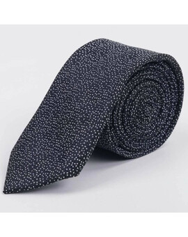 Арендовать черный галстук с белым точечным узором для мужского костюма, изображение 1