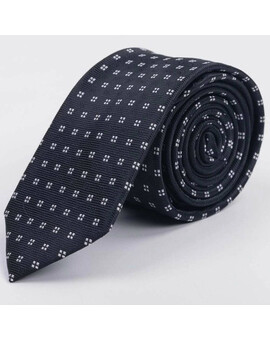 Арендовать черный галстук с белым узором для мужского костюма, изображение 1