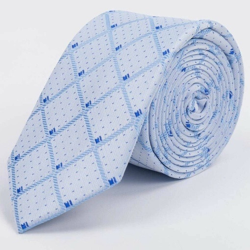 Кликните для увеличения изображения Арендовать голубой галстук в крупную клетку для мужского костюма