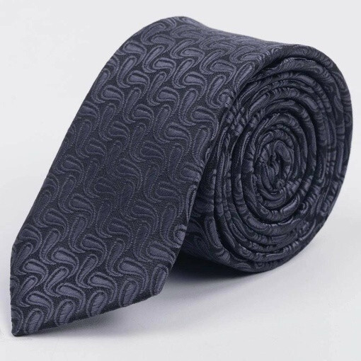 Кликните для увеличения изображения Арендовать черный галстук с фактурным узором для мужских костюмов