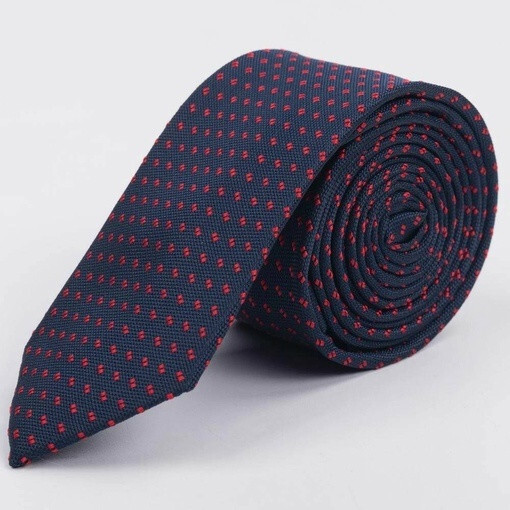 Кликните для увеличения изображения Арендовать галстук синего цвета с красным узором для мужского костюма