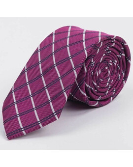 Арендовать галстук розового цвета в крупную черно-белую клетку для мужского костюма, изображение 1