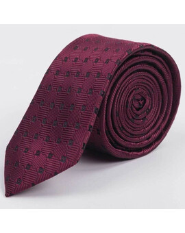 Арендовать бордовый галстук с черным узором для мужских костюмов, изображение 1