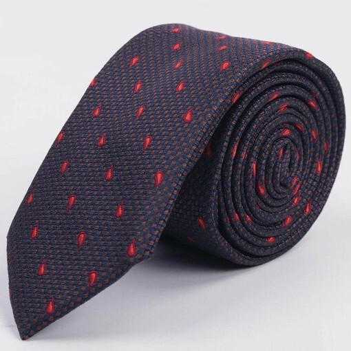 Кликните для увеличения изображения Арендовать галстук коричневого цвета с красным узором для мужского костюма