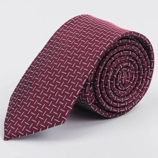 Кликните для увеличения изображения Арендовать галстук бордового цвета с белым узором для мужских костюмов