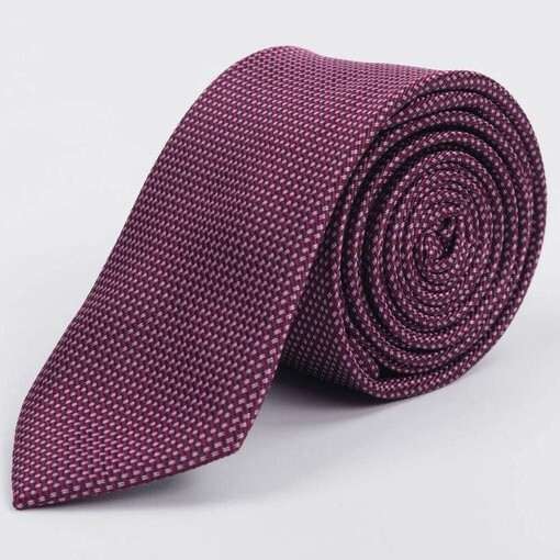 Кликните для увеличения изображения Арендовать галстук бордового цвета с мелким белым узором для мужских костюмов