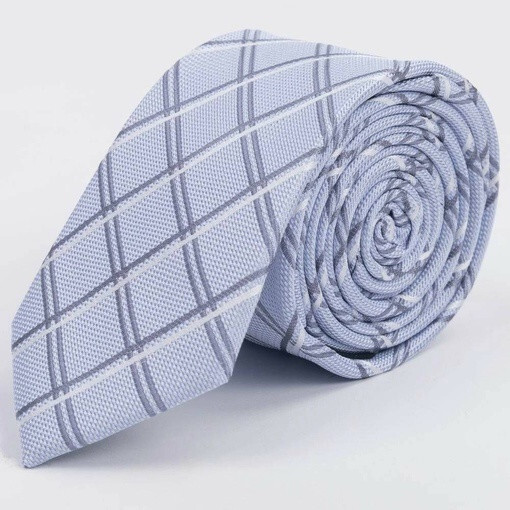 Кликните для увеличения изображения Арендовать галстук серого цвета в крупную клетку для мужских костюмов