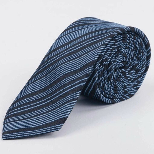 Кликните для увеличения изображения Аренда голубого галстука в полоску мульти для мужских костюмов