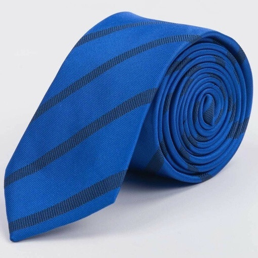 Кликните для увеличения изображения Аренда синего галстука в полоску для мужского костюма