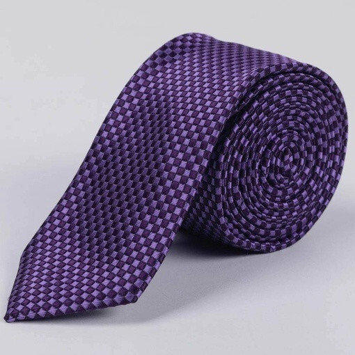 Кликните для увеличения изображения Аренда фиолетового галстука с мелким шахматным узором для мужского костюма