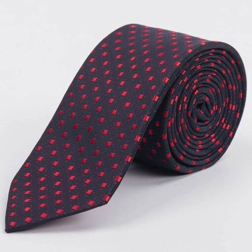 Кликните для увеличения изображения Прокат бордового галстука с ярким узором для мужского костюма