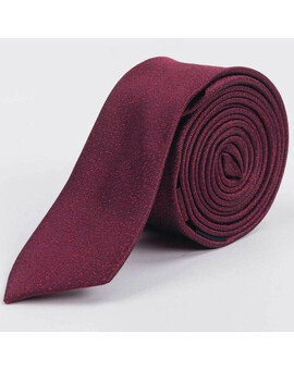 Прокат узкого бордового галстука с точечной текстурой для мужских костюмов, изображение 1