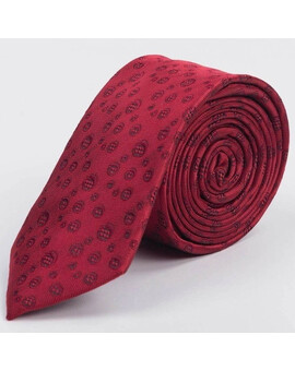 Прокат бордового галстука с кольцевым узором для мужских костюмов, изображение 1